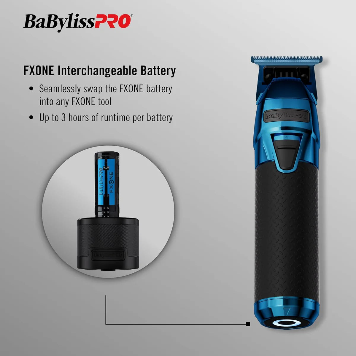 BaBylissPRO FXONE BlueFX Limited Edition Black & Blue All-Metal Interchangeable-Battery Trimmer
