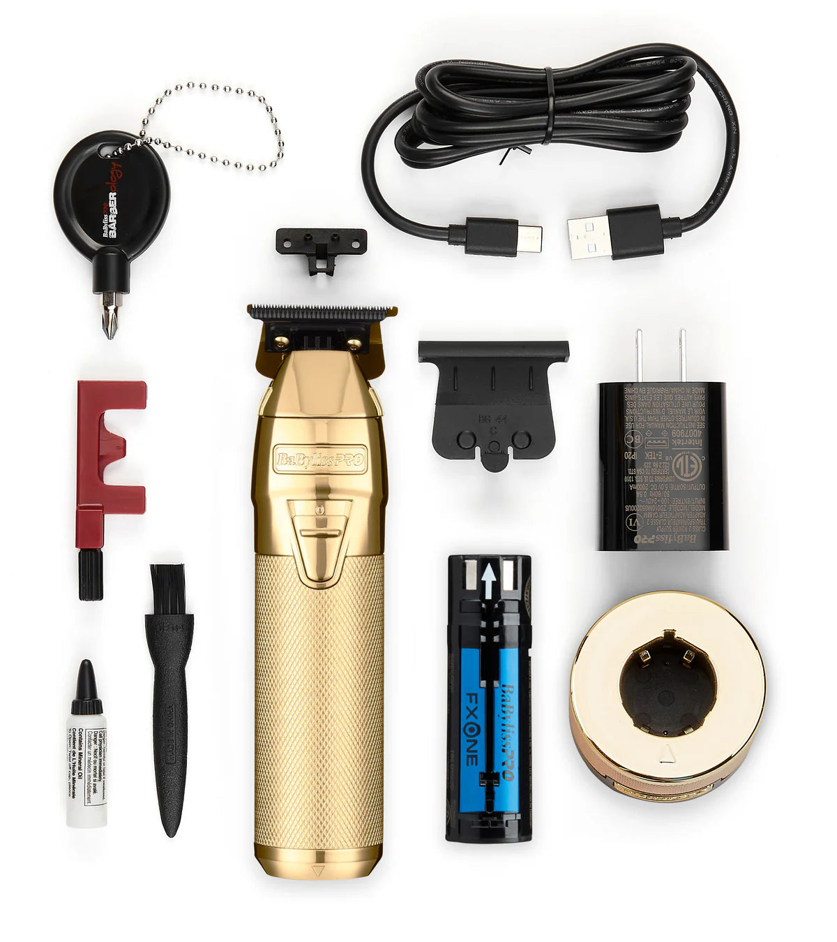 BaBylissPRO FXONE GOLDFX All-Metal Interchangeable-Battery Cordless Trimmer
