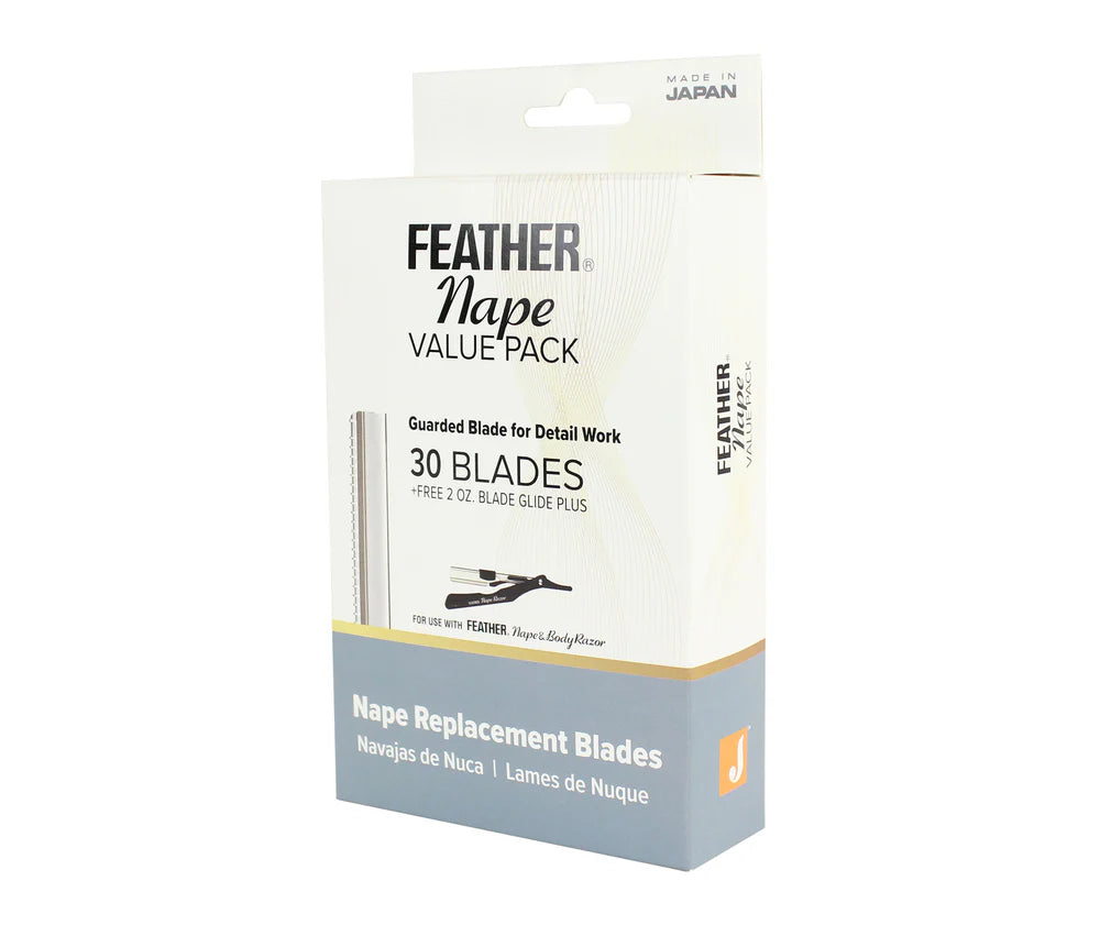 Feather Nape Value Pack w/ Free 2oz Jatai Blade Glide Shaving Lotion - 30pk