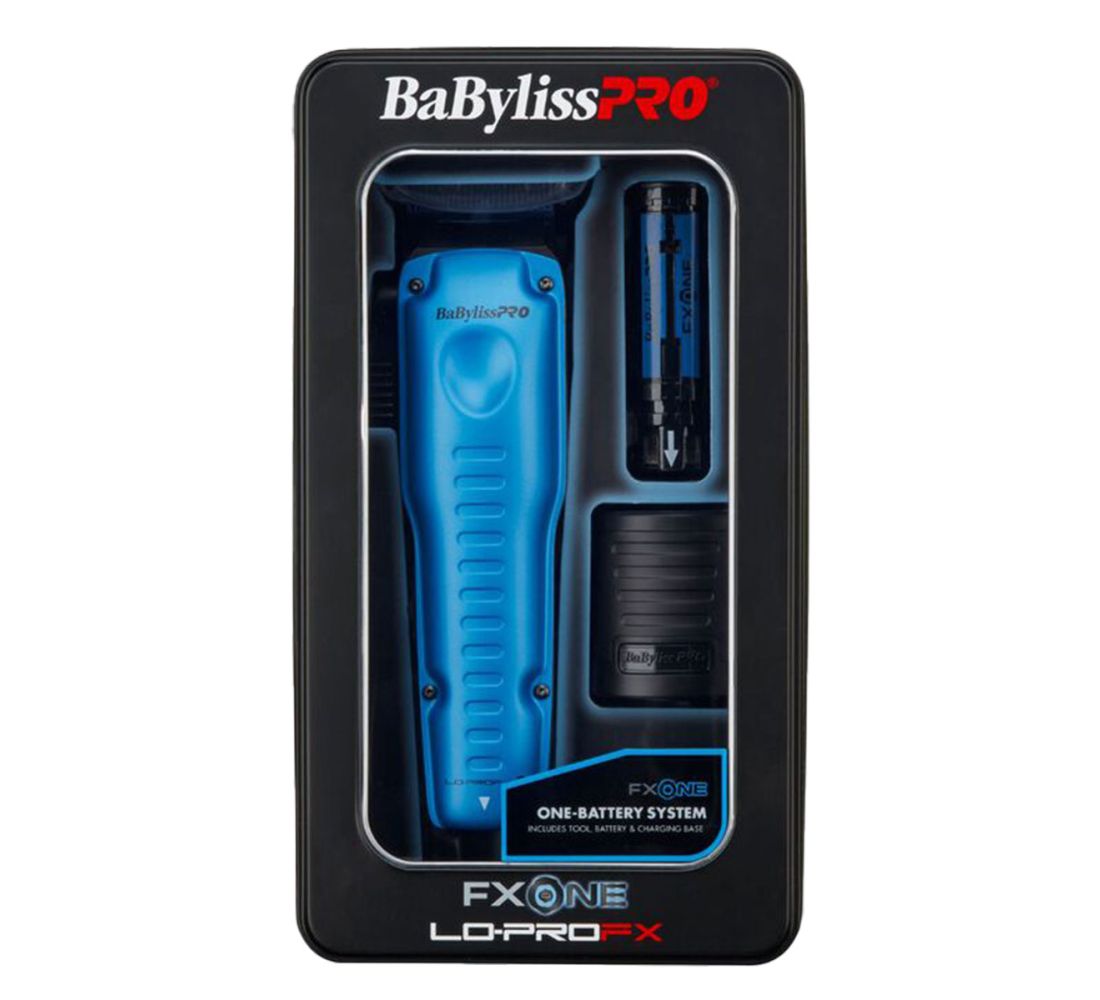 BaBylissPRO FXONE Lo-Pro FX High Performance Low Profile Limited Edition Black & Blue Clipper w/ Interchangeable Lithium Battery Pack