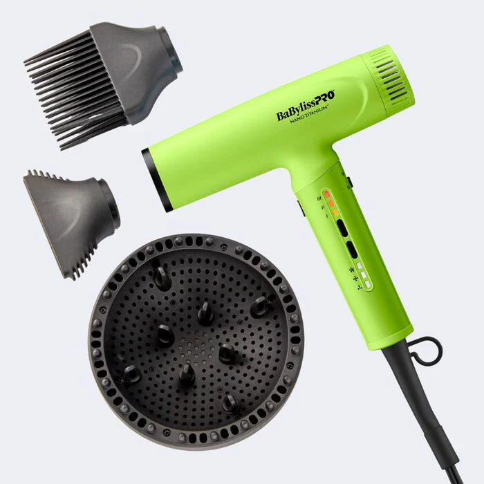 BaBylissPRO Nano Titanium Light Ionic High Speed Hair Dryer - Neon Yellow