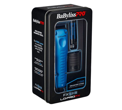 BaBylissPRO FXONE Lo-Pro FX High Performance Low Profile Limited Edition Black & Blue Clipper w/ Interchangeable Lithium Battery Pack