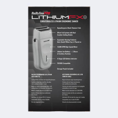 BaBylissPRO Limited Edition LithiumFX+ Lithium Ergonomic Cord/Cordless Double Foil Shaver - Grey