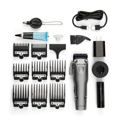 BaBylissPRO FXONE Lo-ProFX Matte Gray High Performance Low Profile Clipper w/Interchangeable Lithium Battery Pack