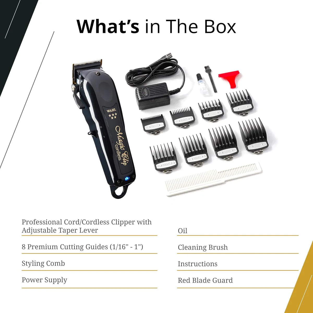 Wahl Professional 5 Star Magic Clip Cordless Clipper -Black