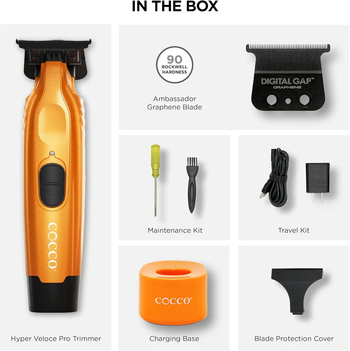 Cocco Hyper Veloce Pro Cordless Trimmer w/ Digital Gap Ambassador Graphene Blade