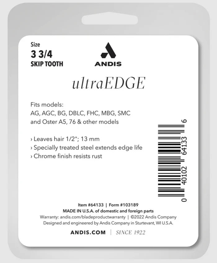 Andis Ultra Edge Detachable Blade Size - 3 3/4 Skip Tooth